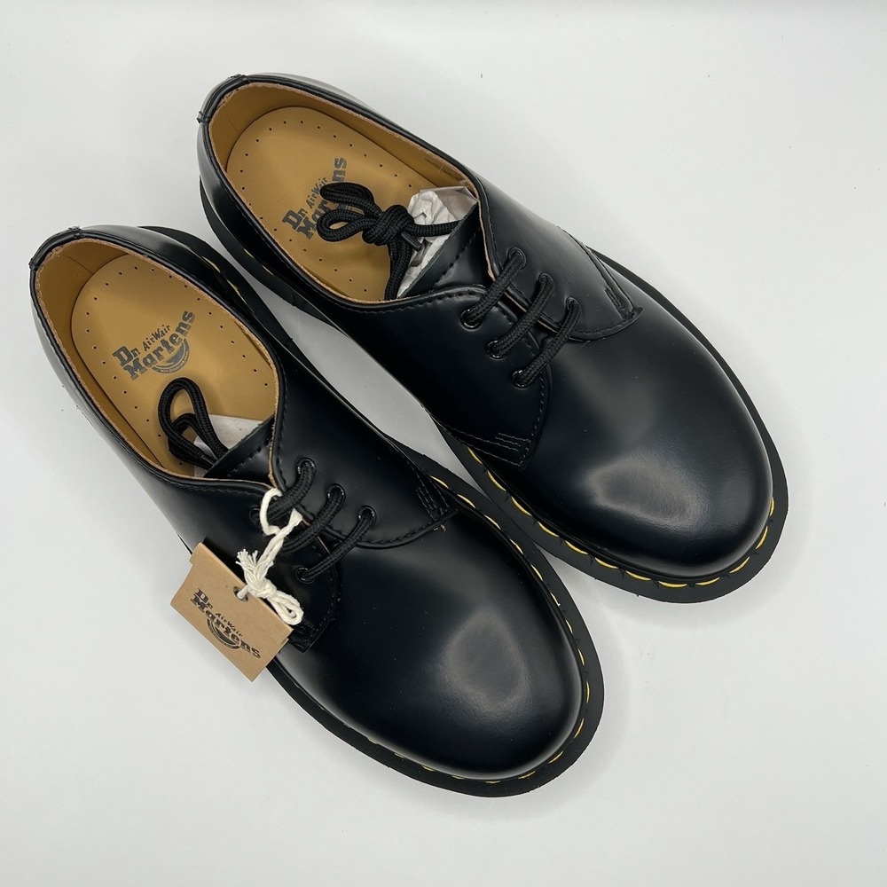 Dr. Martens 1461 Oxford 3-Eye Leather Derby Women's 7/ Men's 6 Black Smooth READ - Picture 1 of 14